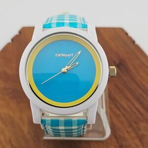 iSprout Ecofriendly Watch Blue Checkered Plaid Preppy Kawaii Statement Piece TLC